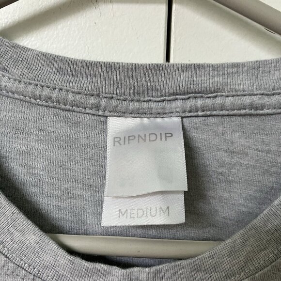 RIPNDIP Rip N Dip T-shirt Womens M Gray Prayer Hands Gray Pocket Tee Skate - Picture 3 of 7